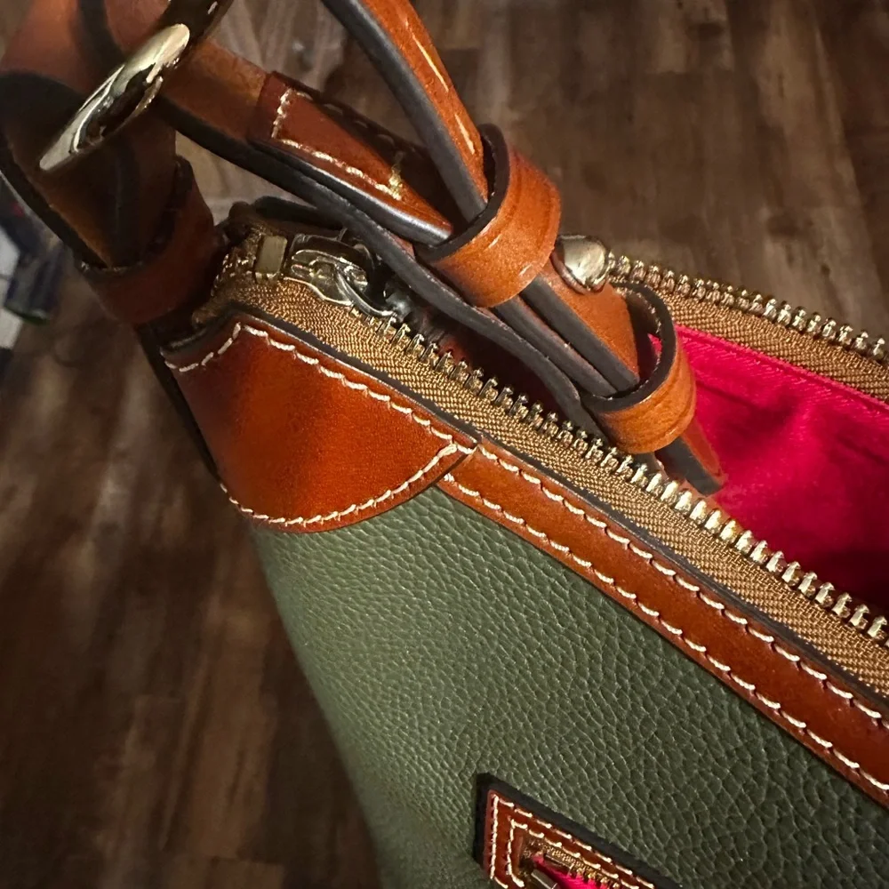 Dooney & Bourke Olive and Tan Hobo Bag - Picture 9 of 16